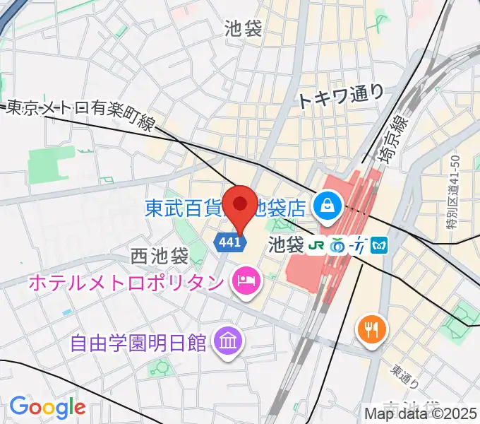 ミュージックスタジオ・フォルテ芸劇店の地図