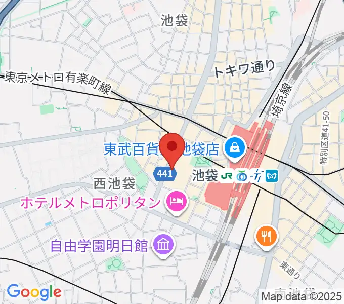 ミュージックスタジオ・フォルテ芸劇店の地図