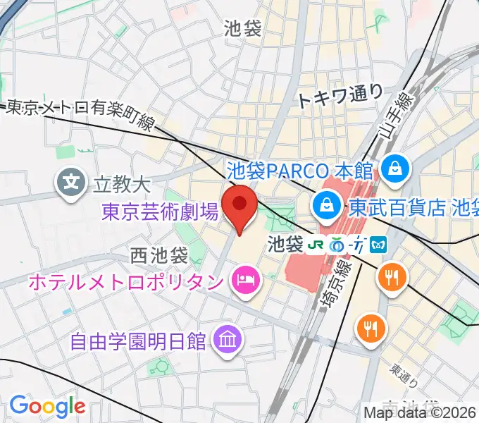 ミュージックスタジオ・フォルテ芸劇店の地図