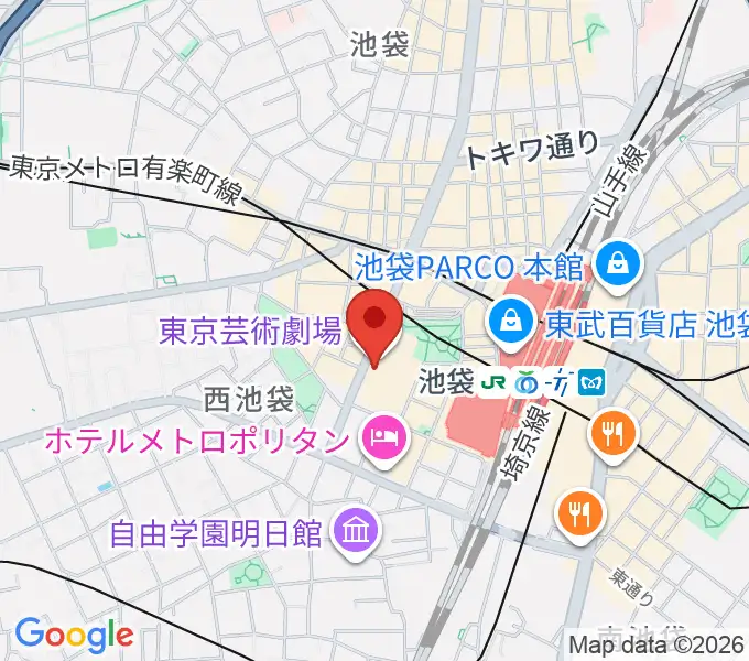 ミュージックスタジオ・フォルテ芸劇店の地図