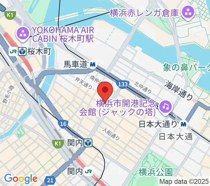 馬車道ピアノサロンの地図