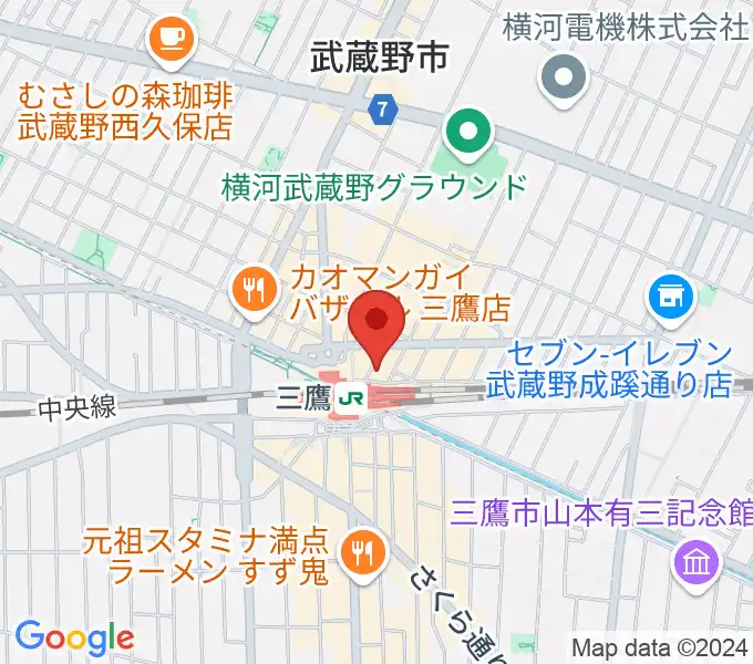 武蔵野芸能劇場の地図