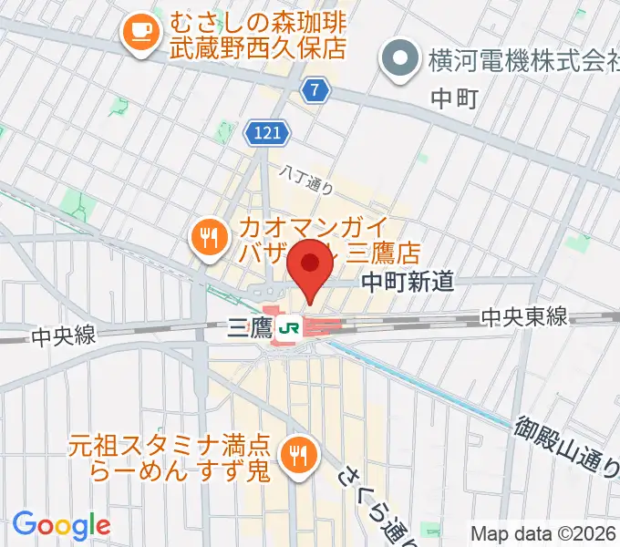 武蔵野芸能劇場の地図