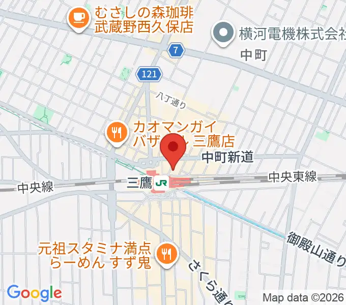 武蔵野芸能劇場の地図