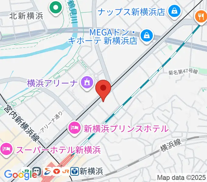 山響楽器店 新横浜センタースタジオOZの地図