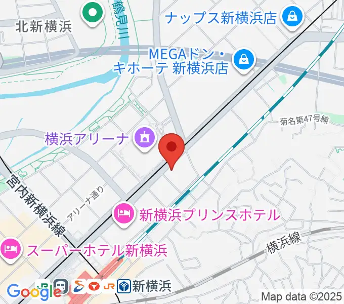 山響楽器店 新横浜センタースタジオOZの地図