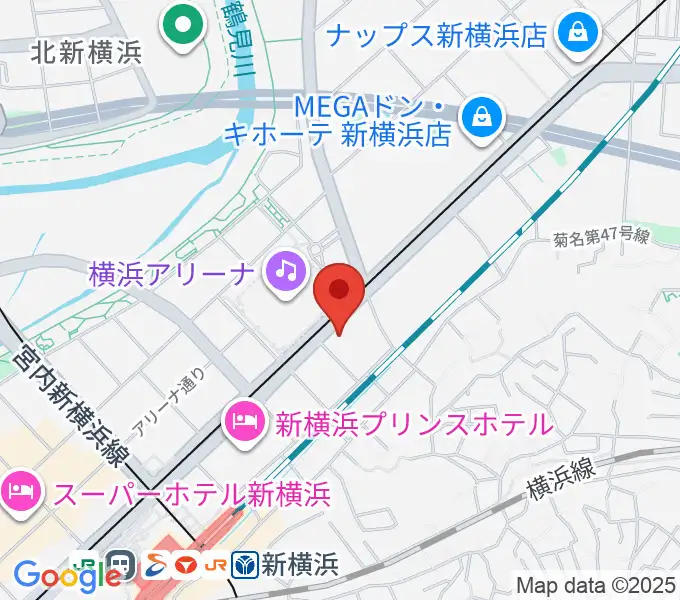 山響楽器店 新横浜センタースタジオOZの地図