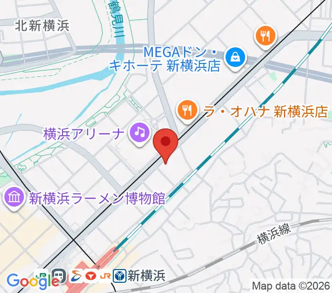 山響楽器店 新横浜センタースタジオOZの地図