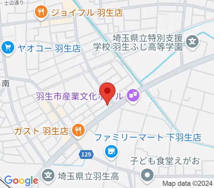 オトワ楽器 ハミングパーク羽生の地図