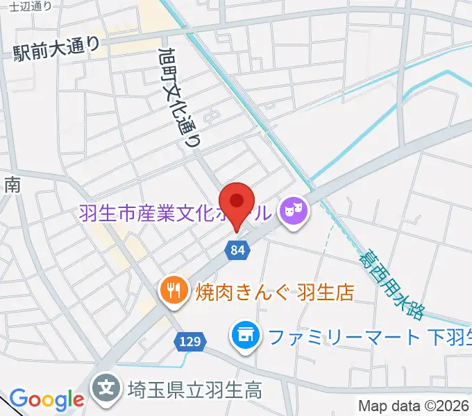 オトワ楽器 ハミングパーク羽生の地図