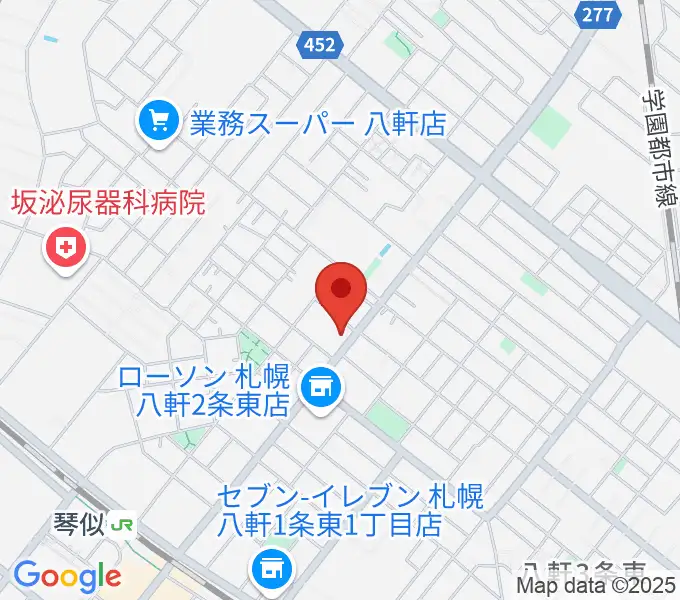 エルム楽器 ELMアルテス八軒の地図