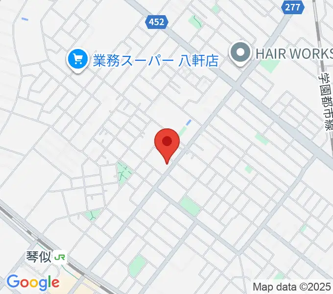 エルム楽器 ELMアルテス八軒の地図