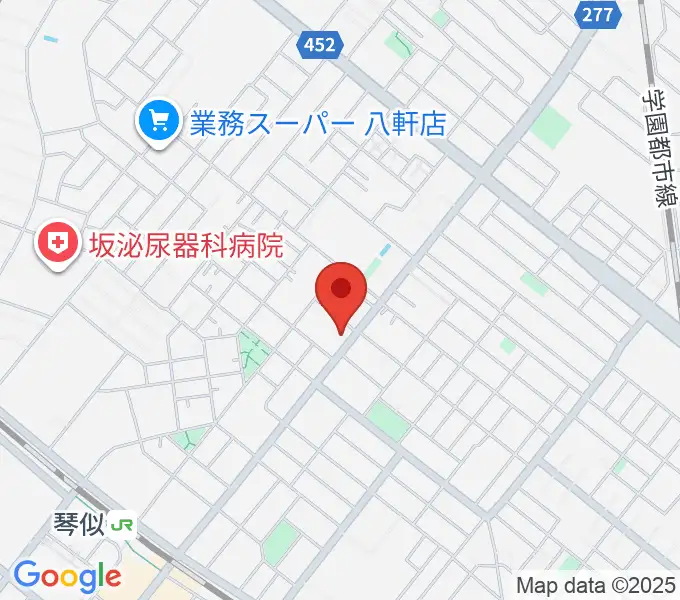 エルム楽器 ELMアルテス八軒の地図