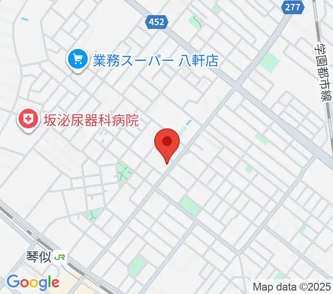 エルム楽器 ELMアルテス八軒の地図