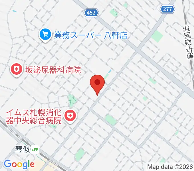 エルム楽器 ELMアルテス八軒の地図