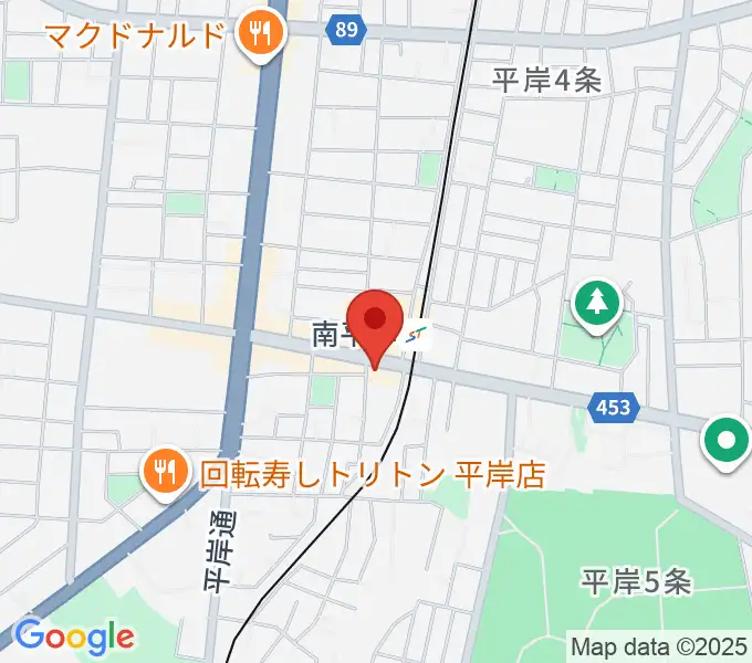 エルム楽器 南平岸センターの地図