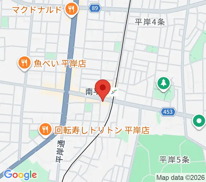 エルム楽器 南平岸センターの地図