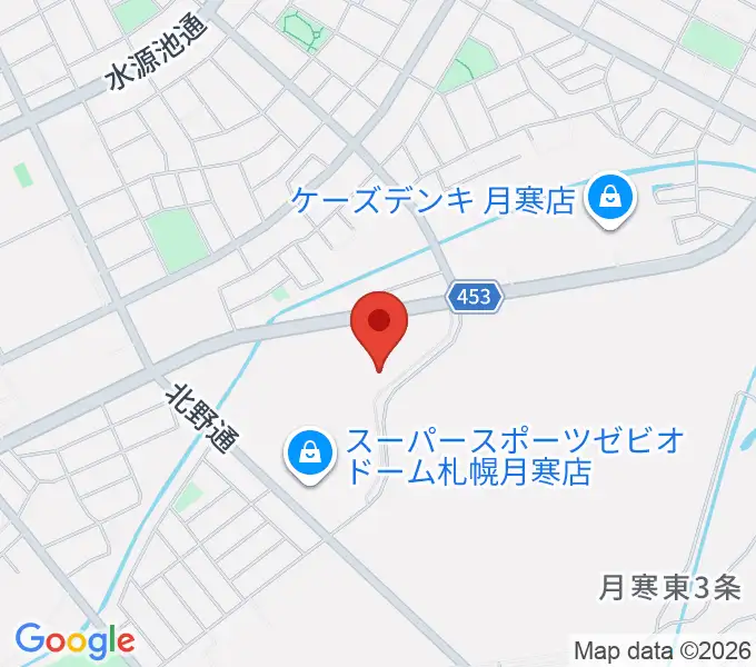 エルム楽器 ブランチ札幌月寒センターの地図