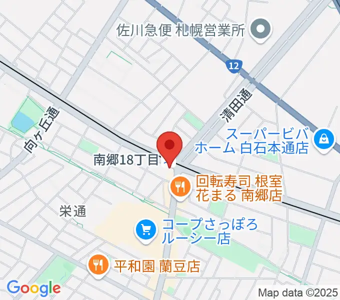 エルム楽器 南郷18丁目センターの地図