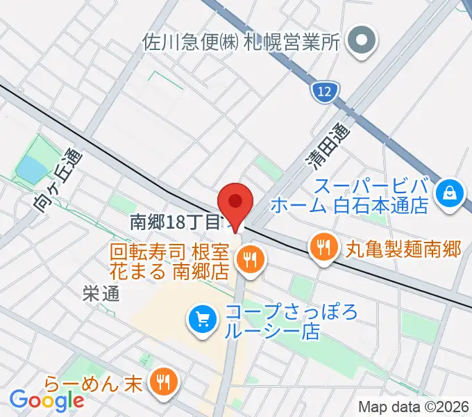 エルム楽器 南郷18丁目センターの地図