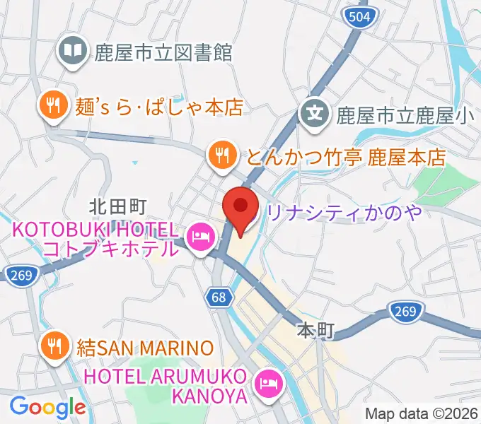 リナシティかのや 鹿屋市市民交流センターの地図