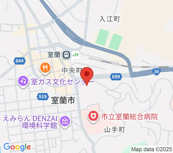 エルム楽器 スーパーアークス室蘭中央センターの地図