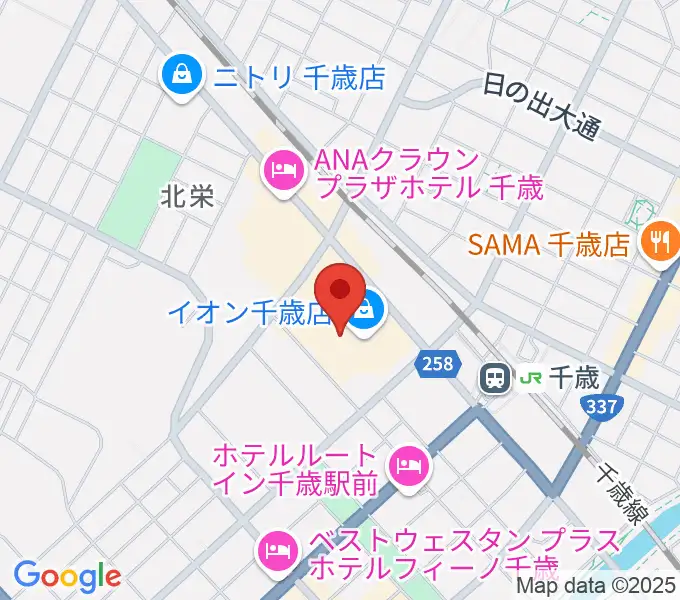 エルム楽器 イオン千歳センターの地図