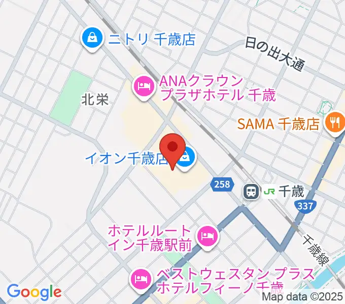 エルム楽器 イオン千歳センターの地図