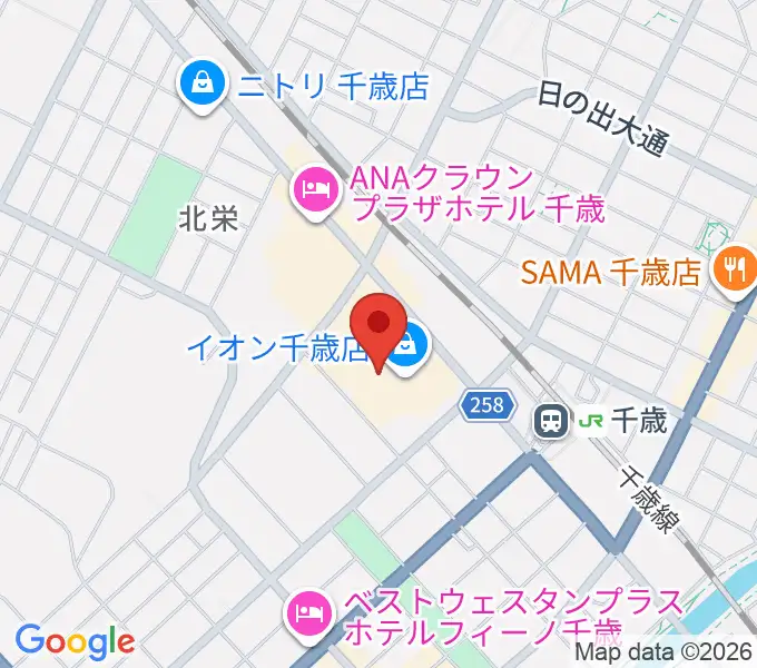 エルム楽器 イオン千歳センターの地図