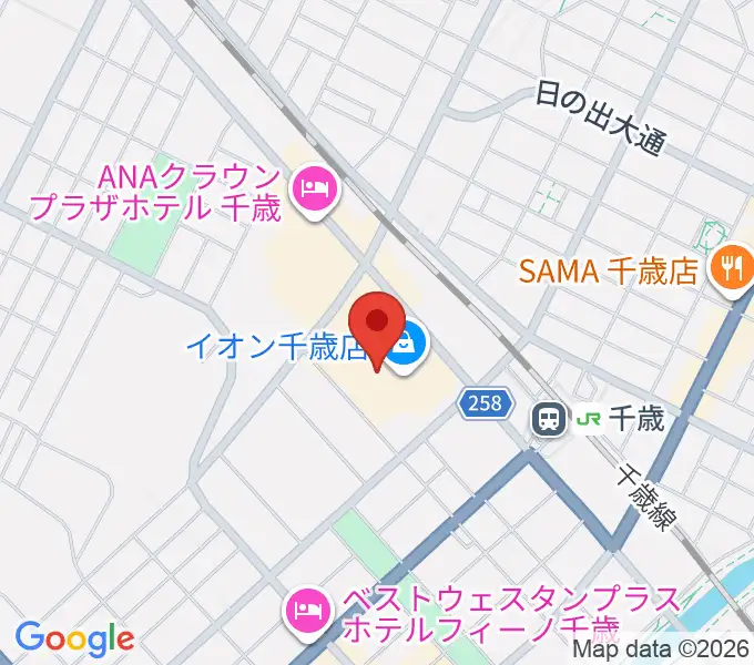 エルム楽器 イオン千歳センターの地図