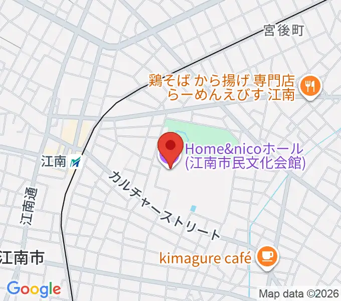 Home&nicoホールの地図