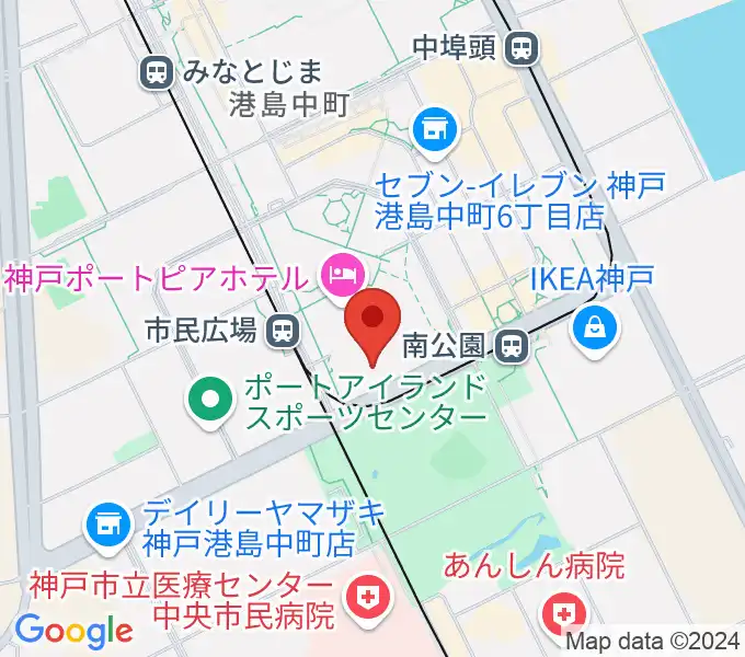 神戸ポートピアホールの地図