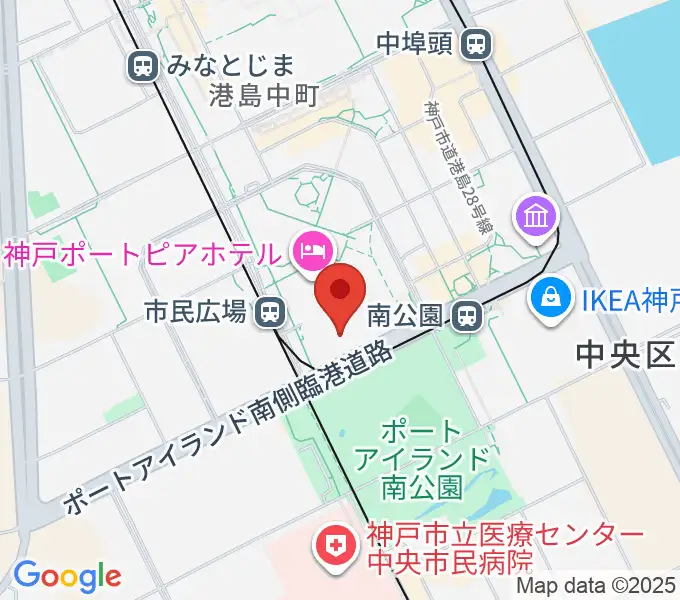 神戸ポートピアホールの地図