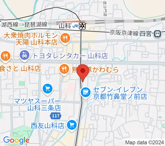 JEUGIA 山科センターの地図