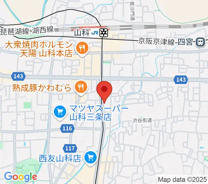 JEUGIA 山科センターの地図