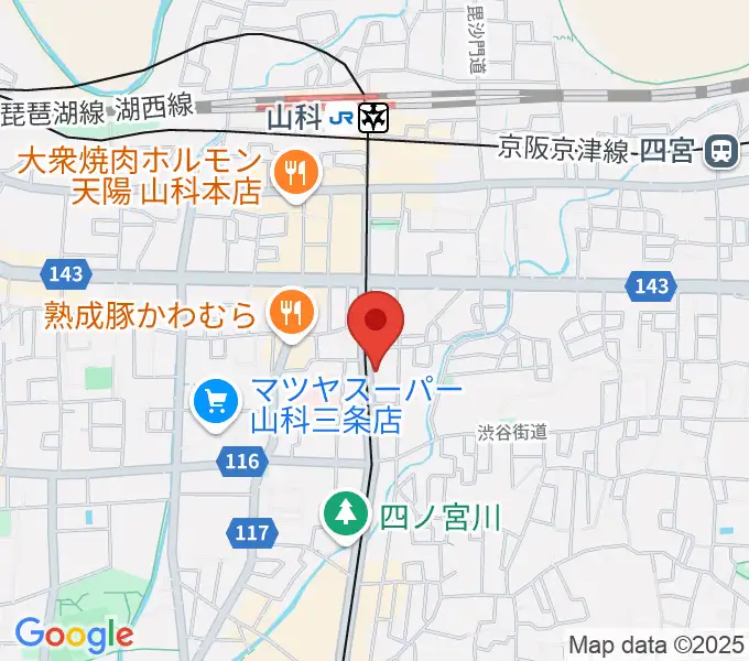 JEUGIA 山科センターの地図