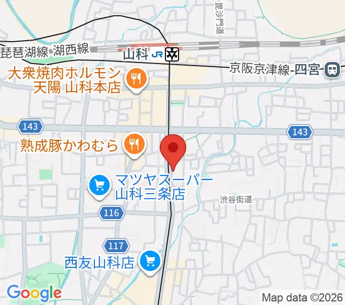 JEUGIA 山科センターの地図