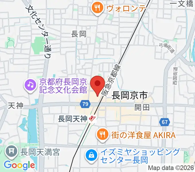 JEUGIA長岡京センターの地図