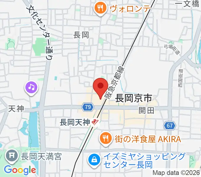 JEUGIA長岡京センターの地図