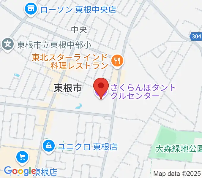 東根市さくらんぼタントクルセンターの地図
