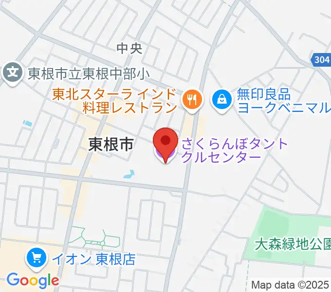 東根市さくらんぼタントクルセンターの地図