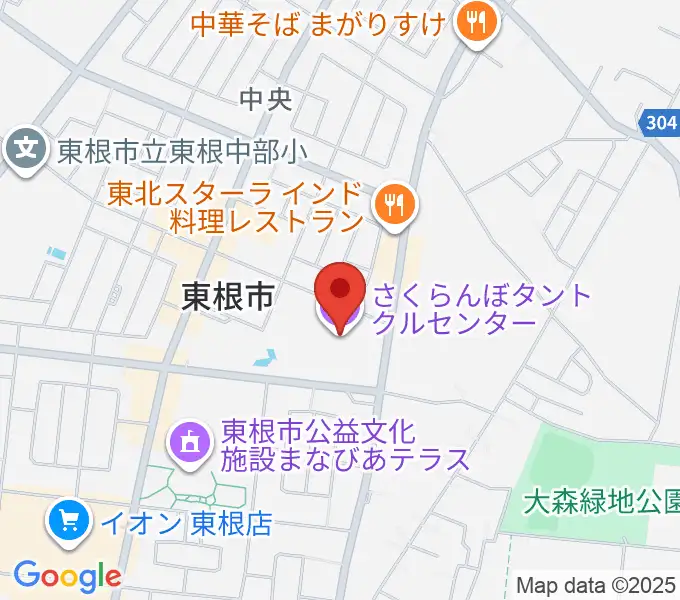 東根市さくらんぼタントクルセンターの地図