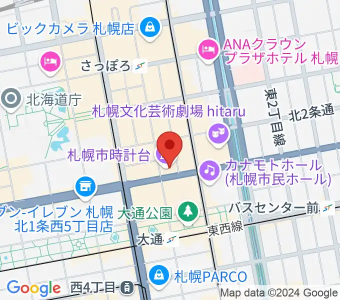 時計台ホールの地図