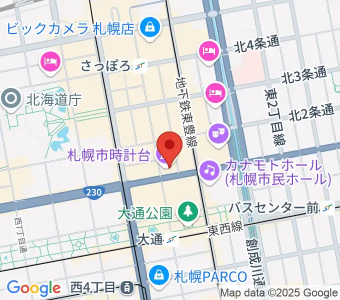 時計台ホールの地図