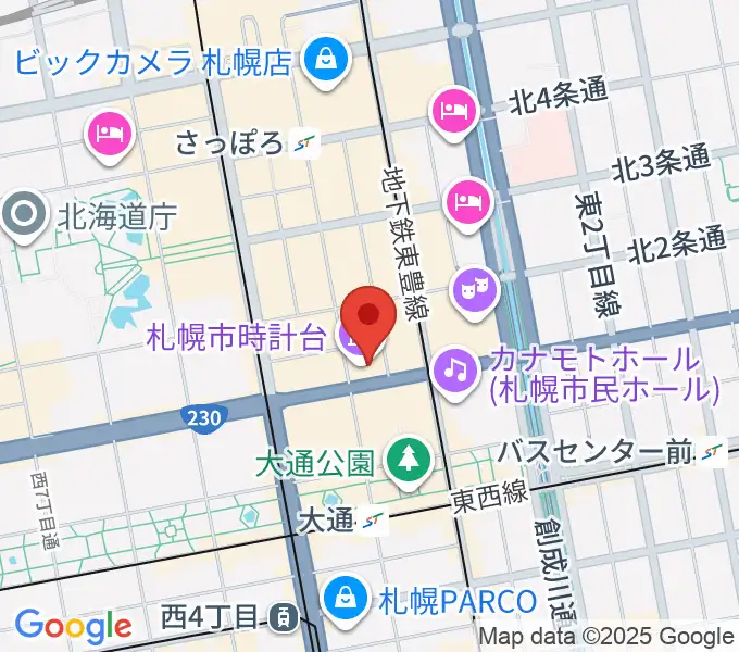 時計台ホールの地図