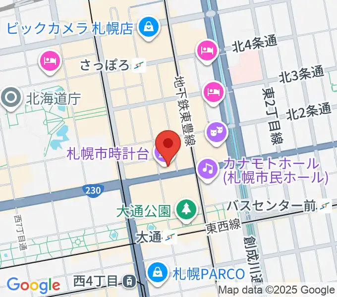 時計台ホールの地図