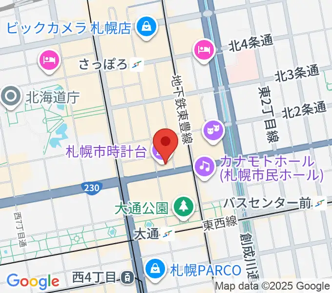 時計台ホールの地図