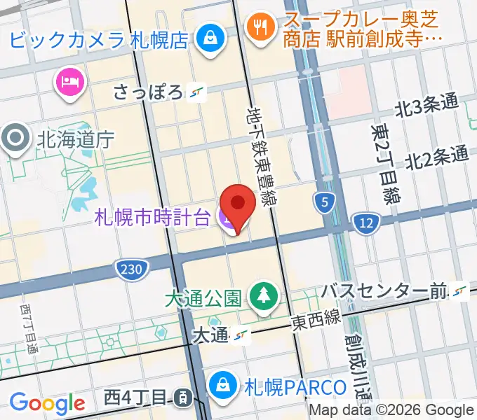 時計台ホールの地図