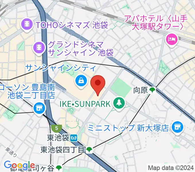 サンシャイン劇場の地図