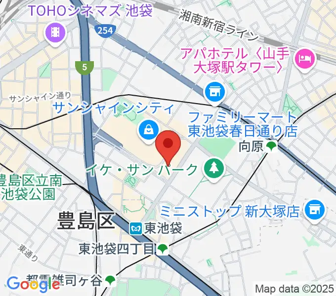 サンシャイン劇場の地図